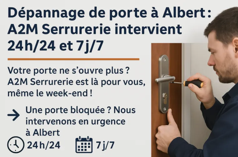 Dépannage de porte à Albert : A2M Serrurerie intervient 24h/24 et 7j/7, Amiens, A2M Serrurerie